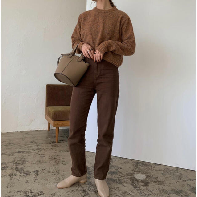 Kastane(カスタネ)のAmiur brown high waist denim スタイルブック付き レディースのパンツ(デニム/ジーンズ)の商品写真