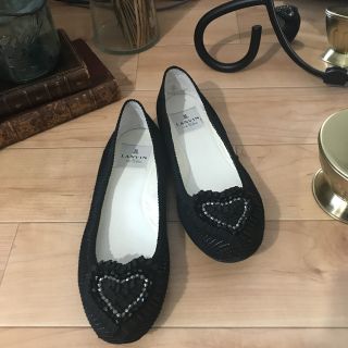 ランバンオンブルー(LANVIN en Bleu)の【美品】ランバン　フラットシューズ  バレエシューズ　ぺたんこ 22.0(バレエシューズ)