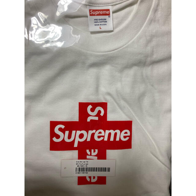 Supreme(シュプリーム)のSupreme Cross Box Logo White L 送料込 メンズのトップス(Tシャツ/カットソー(半袖/袖なし))の商品写真