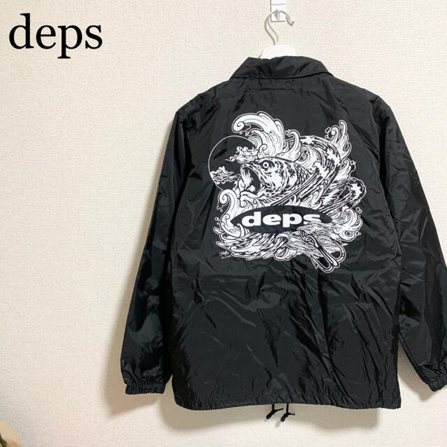 メンズ★未使用★deps デプス コーチジャケット メンズM 黒 ビッグロゴ