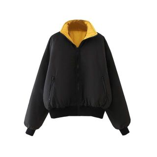 ZARA［シンプル　デザイン　モンスターブルゾン　ジャケット］Sサイズ 美品 ZARA - ZARA ZW COLLECTION ショート ボンバージャケット M