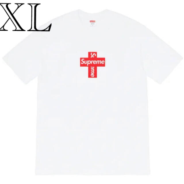 メンズsupreme Cross Box Logo Tee white bogo