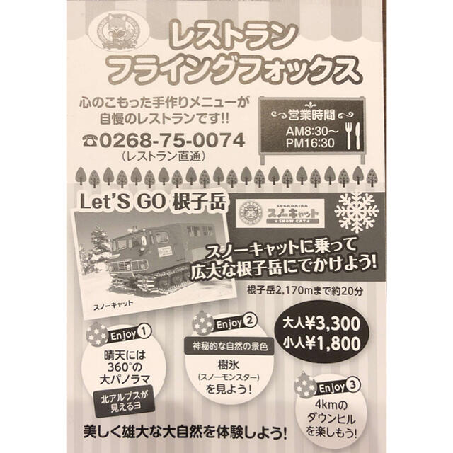 菅平高原 奥ダボススノーパーク 小学生リフト無料券 優待券の