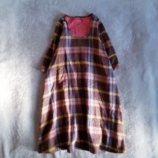 キャピタル(KAPITAL)の[KAPITAL] cotton check olive one-piece(ロングワンピース/マキシワンピース)