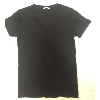 ユニクロ(UNIQLO)のユニクロ UNIQLO Vネック 半袖Tシャツ 黒ブラック Lサイズ(Tシャツ(半袖/袖なし))