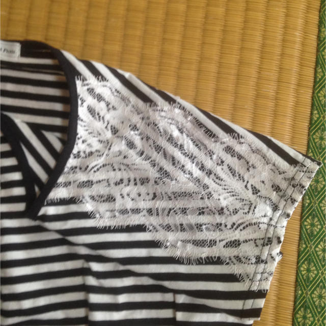 Rope' Picnic(ロペピクニック)の最終価格！ロペピ 肩レースボーダー レディースのトップス(Tシャツ(半袖/袖なし))の商品写真
