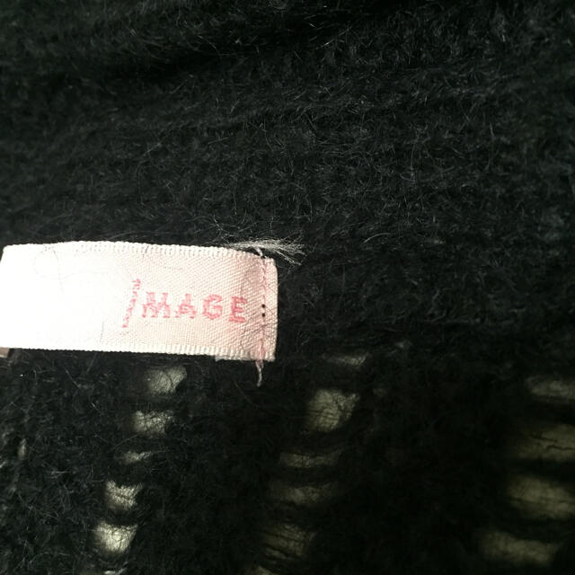 IMAGE(イマージュ)のノースリーブ袖なしニット 黒ブラック Lサイズ レディースのトップス(ニット/セーター)の商品写真