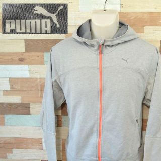 プーマ(PUMA)の【PUMA】 美品 プーマ グレーパーカー 長袖 スポーツウェア サイズM(パーカー)