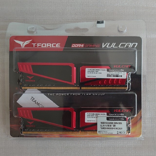 Team DDR4 3000Mhz 8GB×2枚組 デスクトップ用メモリ