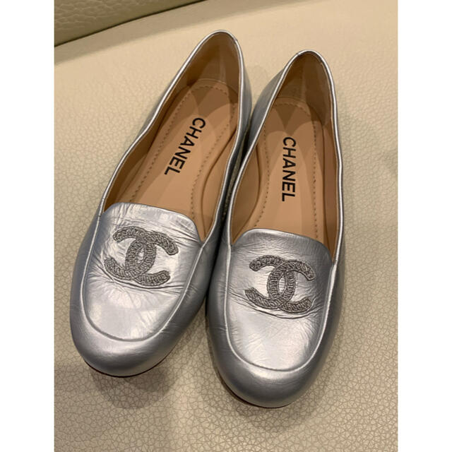 CHANEL - シャネル ココマーク レザー フラットシューズ モカシンの