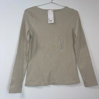 ユニクロ(UNIQLO)のUNIQLO リブボートネックT natural(Tシャツ(長袖/七分))