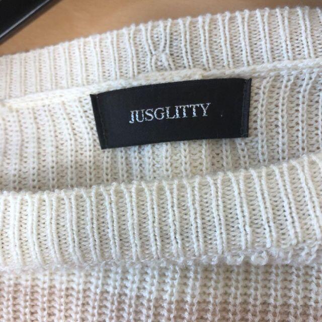 JUSGLITTY(ジャスグリッティー)のジャスグリッティー JUSGLITTY ニット セーター 長袖 ボーダー レディースのトップス(ニット/セーター)の商品写真