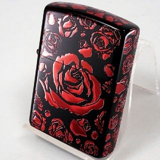 ジッポー(ZIPPO)の送料無料☆zippo☆アーマー☆5面/レッドローズ☆ジッポ(タバコグッズ)