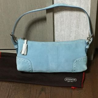 コーチ(COACH)のお値下げ☆水色スウェード バック コーチ(ショルダーバッグ)