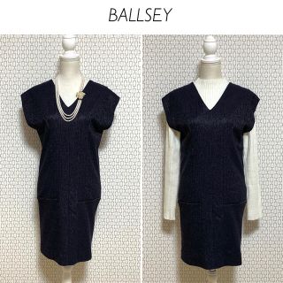 ボールジィ(Ballsey)の【美品】日本製★BALLSEY ウール素材　プルオーバーワンピース(ひざ丈ワンピース)