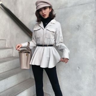 2wayウールステッチペプラムトップス sheller シェリエ