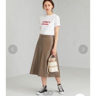 ユナイテッドアローズグリーンレーベルリラクシング(UNITED ARROWS green label relaxing)のグリーンレーベル　フェイクレザースカート(ロングスカート)