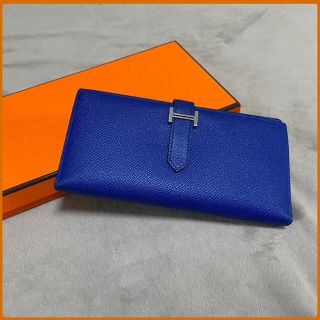 未使用に近い‼️ エルメス　HERMES べアン　財布　長財布　ブルージーン