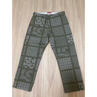 シュプリーム(Supreme)のsupreme paisley grid chino olive 34(チノパン)