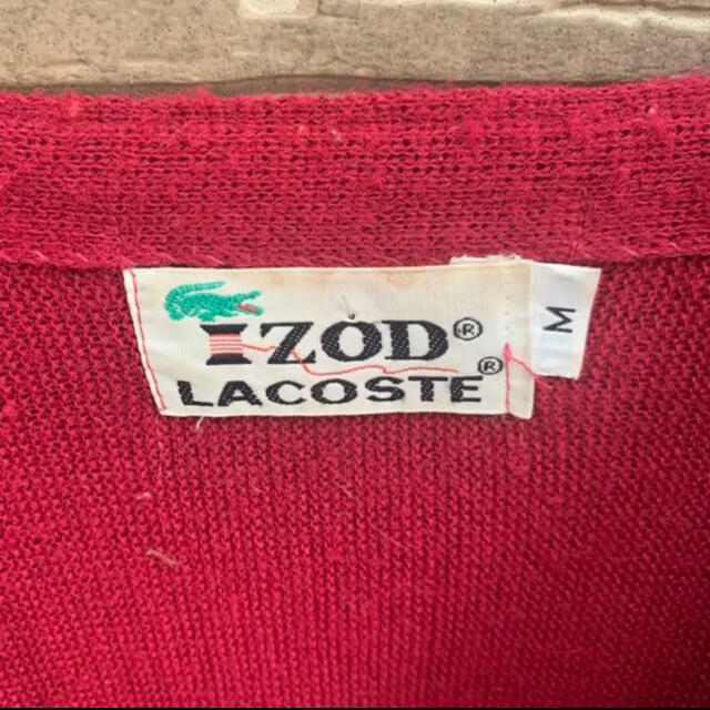 ラコステ IZOD 70s アクリルカーディガン バーガンディー  USA