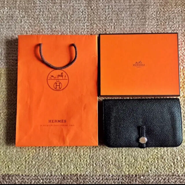 HERMES ドゴン　長財布　ブラック