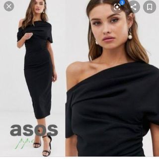 エイソス(asos)の新品未使用✨パーティワンピース タイトワンピース ブラック(ひざ丈ワンピース)