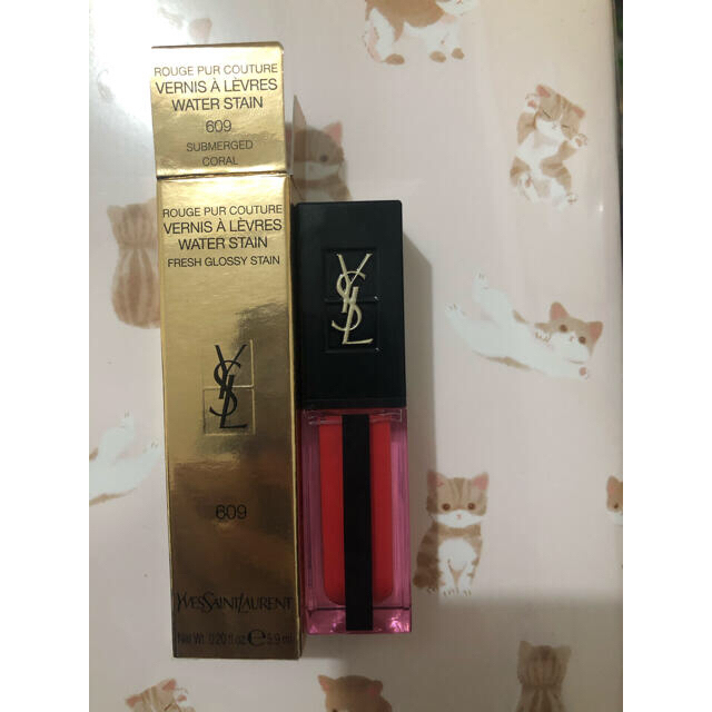 Yves Saint Laurent Beaute(イヴサンローランボーテ)のysl 609ルージュ　ピュールクチュール　ヴェルニ　ウォーターステイン コスメ/美容のベースメイク/化粧品(口紅)の商品写真