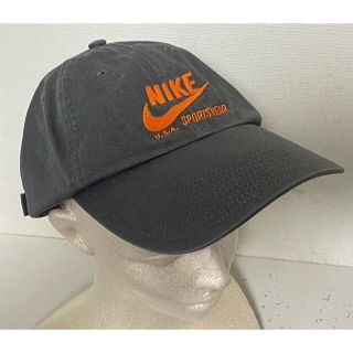 ナイキ(NIKE)のNIKE/キャップ/オレンジタグ/ツバ長/帽子/グレー/コットン/ビンテージ/灰(キャップ)