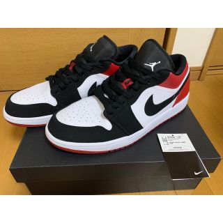 ナイキ(NIKE)の美品　30cm NIKE AIR JORDAN 1 LOW ブラック　レッド(スニーカー)