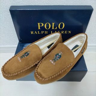 ポロラルフローレン(POLO RALPH LAUREN)の新品 ポロラルフローレン ポロベア スェードモカシン ベージュ27.0cm(スリッポン/モカシン)