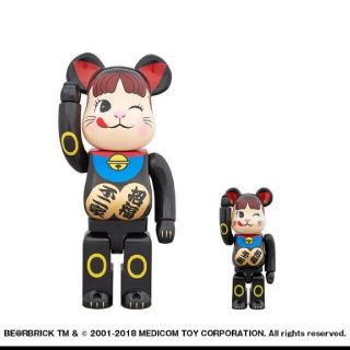 メディコムトイ(MEDICOM TOY)のbe@rbrick ベアブリ ペコちゃん 黒メッキ 100% 400%(キャラクターグッズ)