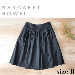 マーガレットハウエル(MARGARET HOWELL)のMARGARET HOWELL マーガレットハウエル　ウールタックスカート　(ひざ丈スカート)