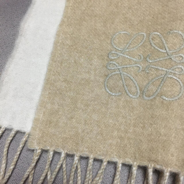 LOEWE - LOEWE バイカラースカーフ マフラー アナグラム刺繍入り