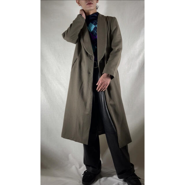 old rayon shawlcollar coat