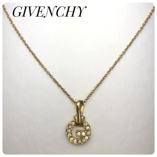 ジバンシィ(GIVENCHY)のあつ様専用☆美品★　ジバンシー　レディースネックレス　ゴールド　Gロゴ　ストーン(ネックレス)