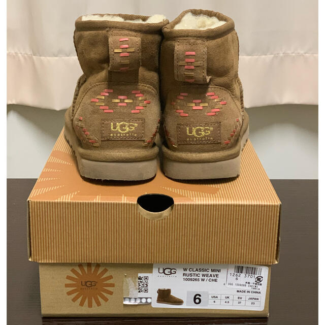 UGG  ムートンブーツ　クラシックミニ　ラスティック　ウィーブ　23cm美品