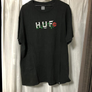 ハフ(HUF)のhuf Tシャツ　ブラック　ローズ　ロゴTシャツ(Tシャツ/カットソー(半袖/袖なし))