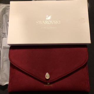 スワロフスキー(SWAROVSKI)のスワロフスキー　ポーチ　カバン　赤　(ポーチ)