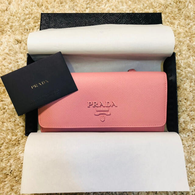 再再販! PRADA プラダ 長財布 サフィアーノ ピンク 新品 PRADA - 財布