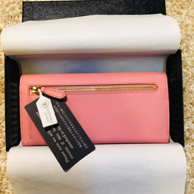 ポケット】 PRADA - 新品 PRADA プラダ 長財布 サフィアーノ ピンクの