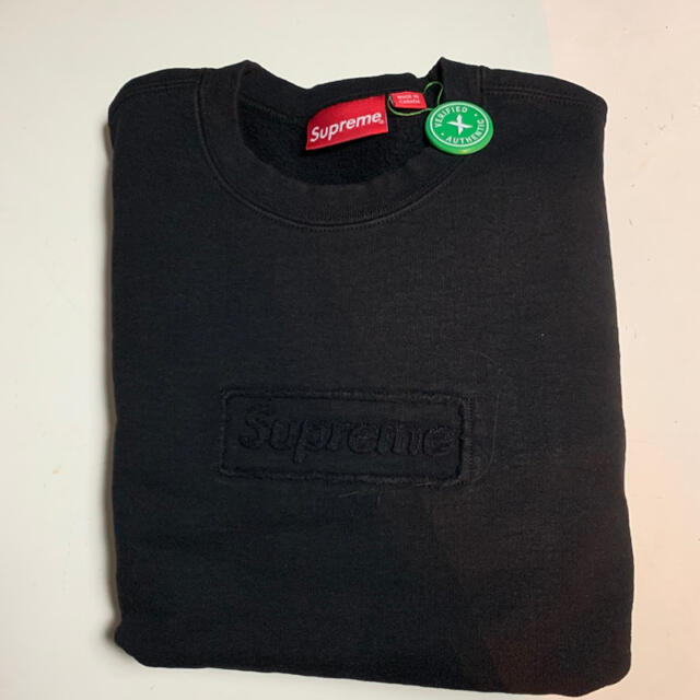 トップスSupreme Cutout Logo Crewneck  Lサイズ Black