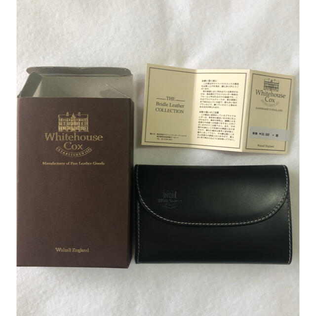 ホワイトハウスコックス　三つ折り財布　ブラック　パープル　定価42，900円のサムネイル