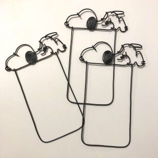 スヌーピー(SNOOPY)のハンドメイド　スヌーピー　スイッチカバー　ワイヤークラフト  ３つセット(インテリア雑貨)