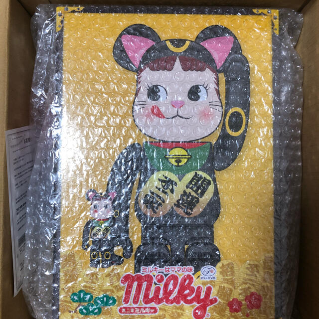 BE@RBRICK 招き猫 ペコちゃん 黒メッキ 100％ ＆ 400％