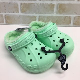 クロックス(crocs)のクロックス crocs キッズ ボア サンダル 17.5cm グリーン パステル(サンダル)