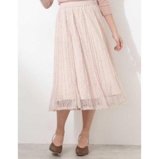 ジルバイジルスチュアート(JILL by JILLSTUART)のJILL by JILLSTUART ミモレ丈　プリーツレーススカート(ロングスカート)