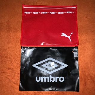 アンブロ(UMBRO)のるま様専用　ＰＵＭＡ　umbro ソフトケース2点セット　A4 送料無料❣️(ファイル/バインダー)