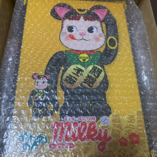 BERBRICKBE@RBRICK 招き猫 ペコちゃん 黒メッキ