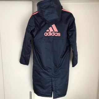 adidas♡ベンチコート♡ロングコート♡防寒着♡アディダス♡ネイビー×ピンク♡