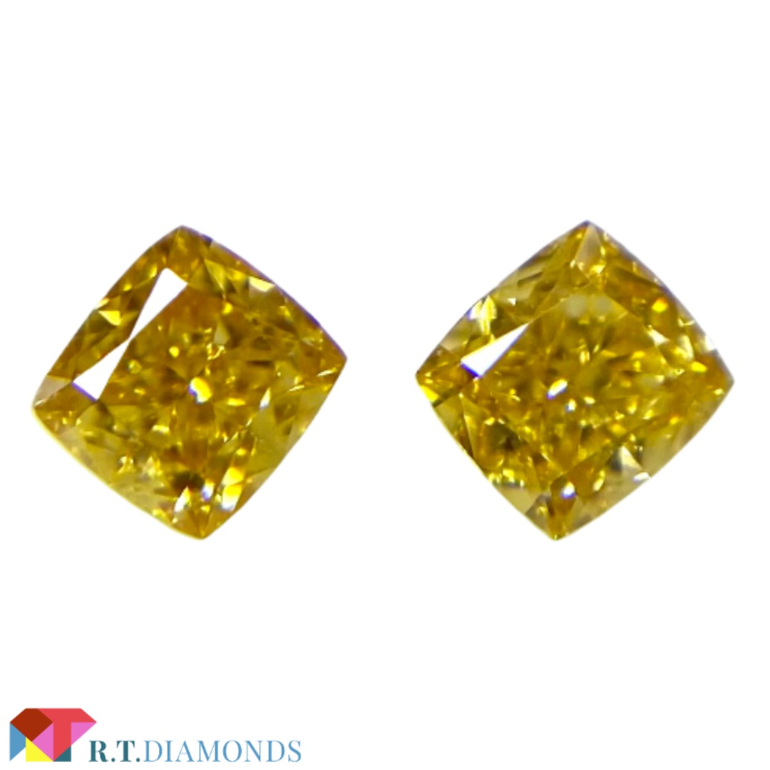 FANCY INTENSE ORANGY YELLOW0.125＆0.109ct